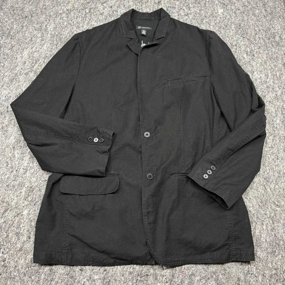 INC International Concepts Mens XXL Black Cotton Casual Blazer Jacket 2 Button